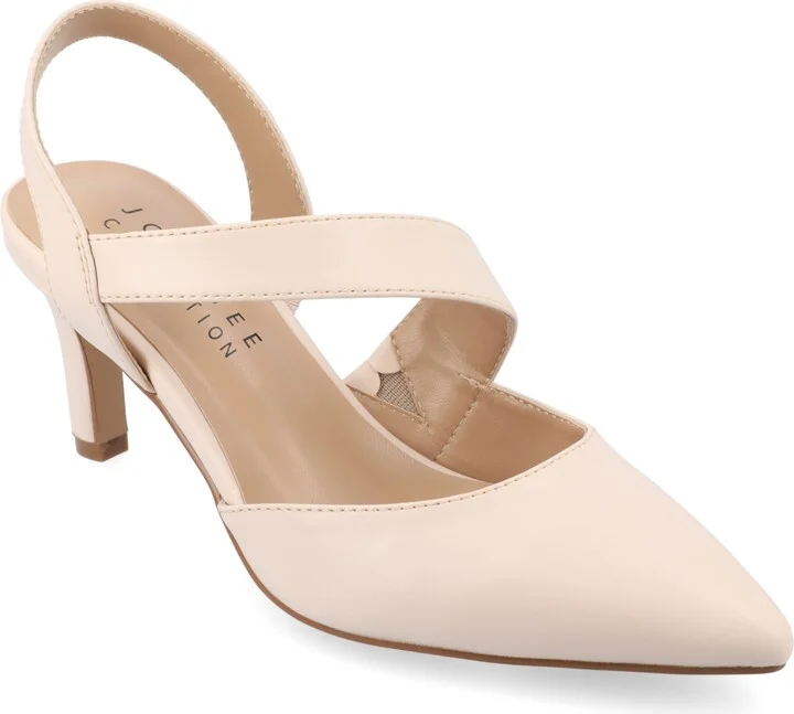 Journee Collection Women's Scarlett Asymmetrical Pointed Toe Pumps