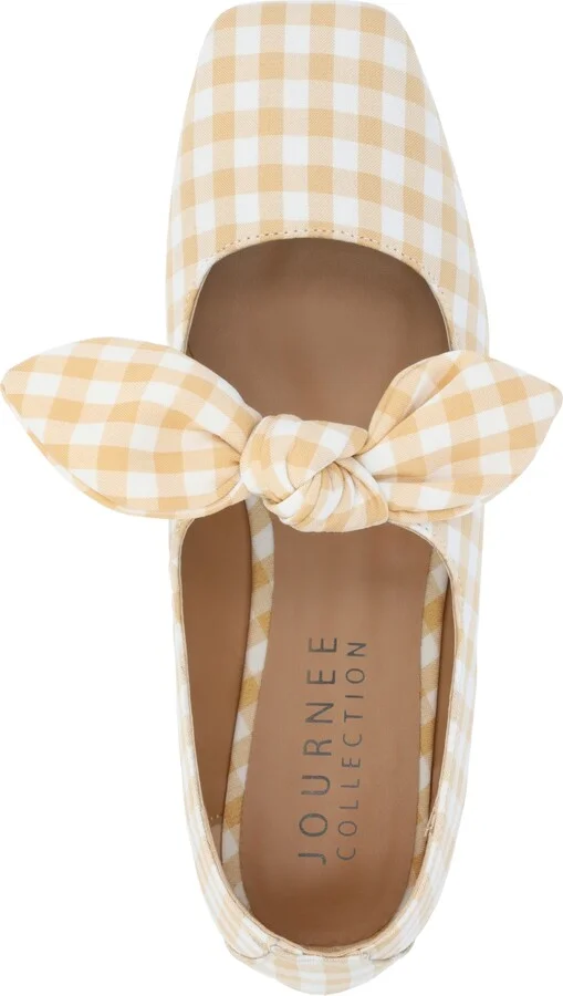 Journee Collection Women's Seralinn Bow Square Toe Flats - Image 4