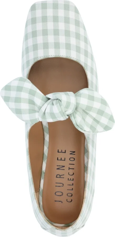 Journee Collection Women's Seralinn Bow Square Toe Flats - Image 8