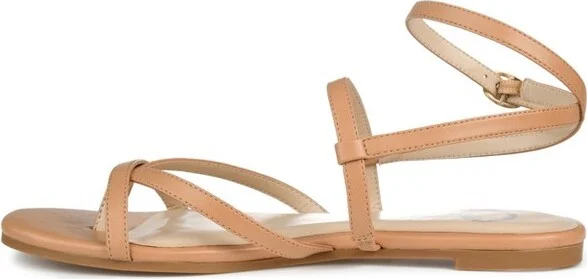 Journee Collection Women's Serissa Multi Strap Flat Sandals Tan - Image 2