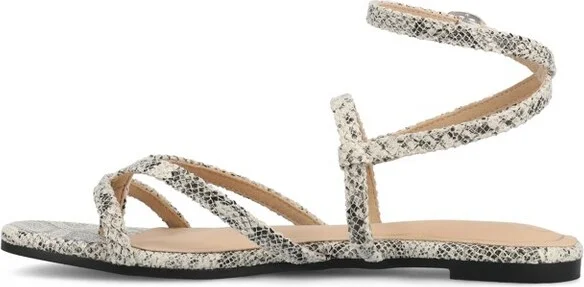 Journee Collection Women's Serissa Multi Strap Flat Sandals Tan - Image 7
