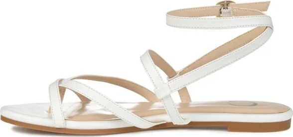 Journee Collection Women's Serissa Multi Strap Flat Sandals Tan - Image 8