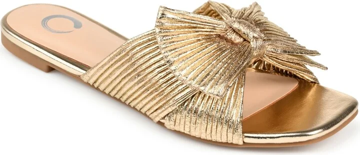 Journee Collection Women's Serlina Bow Flat Sandals