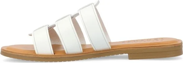 Journee Collection Women's Serrie Slip On Slide Flat Sandal White - Image 2
