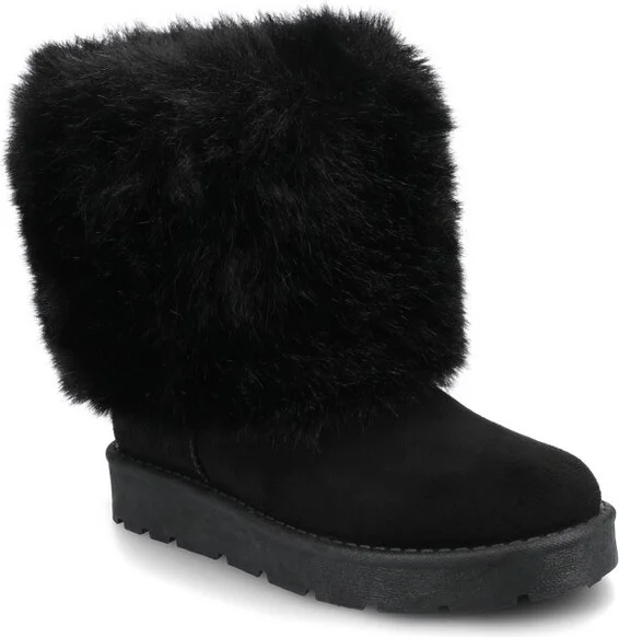 Journee Collection Women's Shanay Round Toe Pull On Winter Boots Black
