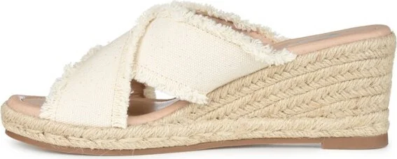 Journee Collection Women's Shanni Wedge Heel Espadrille Sandals Beige - Image 2