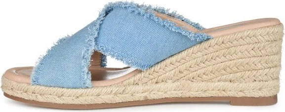 Journee Collection Women's Shanni Wedge Heel Espadrille Sandals Beige - Image 5