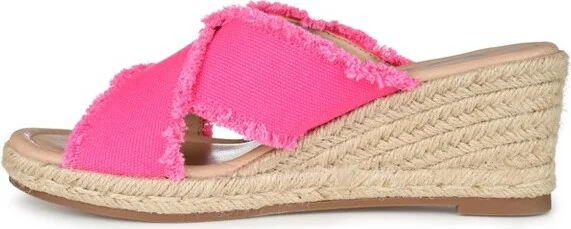 Journee Collection Women's Shanni Wedge Heel Espadrille Sandals Beige - Image 6
