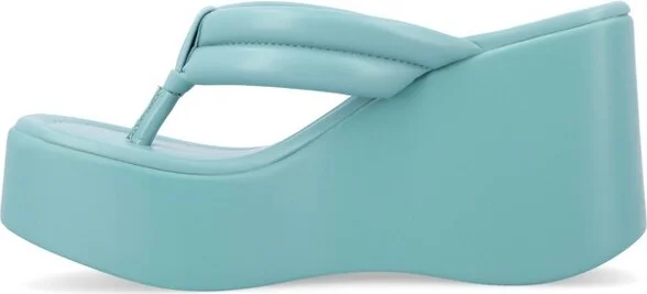 Journee Collection Women's Shareene Slip On Platform Wedge Sandals Mint - Image 2
