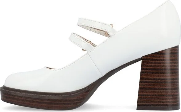 Journee Collection Women's Shasta Mid Heel Square Toe Pumps Grey - Image 2