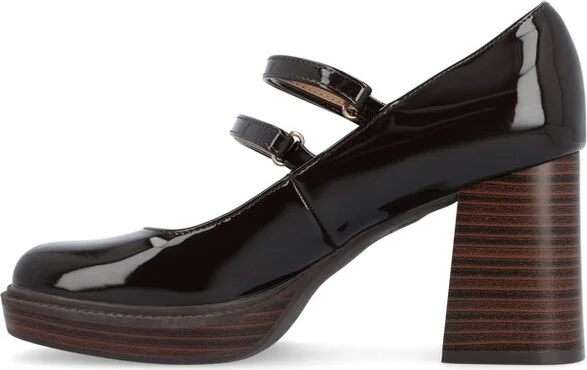 Journee Collection Women's Shasta Mid Heel Square Toe Pumps Grey - Image 3