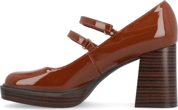 Journee Collection Women's Shasta Mid Heel Square Toe Pumps Grey - Image 4