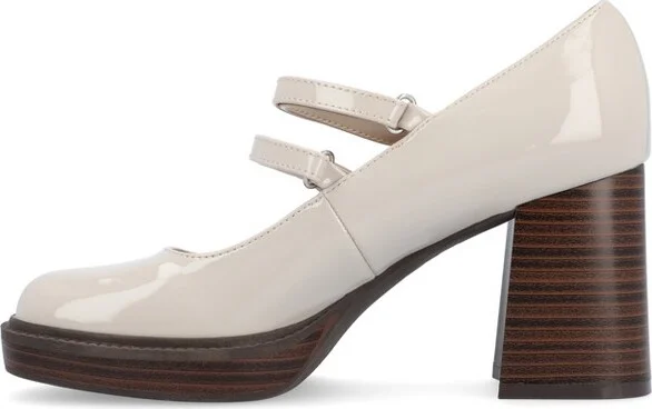 Journee Collection Women's Shasta Mid Heel Square Toe Pumps Grey - Image 6