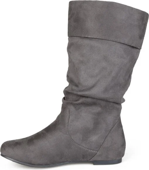 Journee Collection Women's Shelley-3 Round Toe Mid Calf Boots Grey - Image 2
