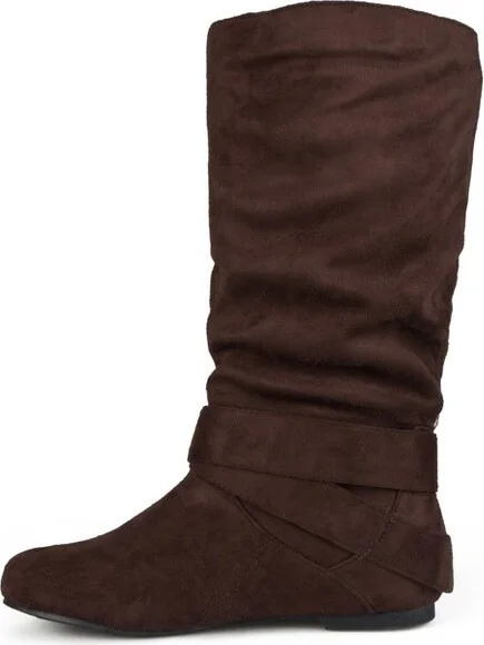 Journee Collection Women's Shelley-6 Round Toe Mid Calf Boots Brown - Image 2
