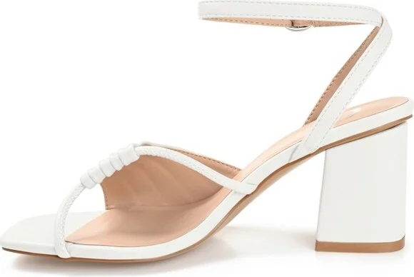 Journee Collection Women's Shillo Open Toe Mid Block Heel Pumps Rose - Image 5