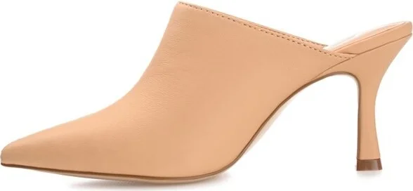 Journee Collection Women's Shiyza Mules High Stiletto Pointed Toe Pumps Tan - Image 8