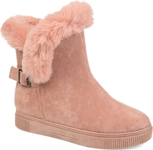 Journee Collection Women's Sibby Round Toe Winter Boots Pink