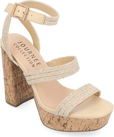 Journee Collection Women's Sienne High Heel Platform Sandals Black