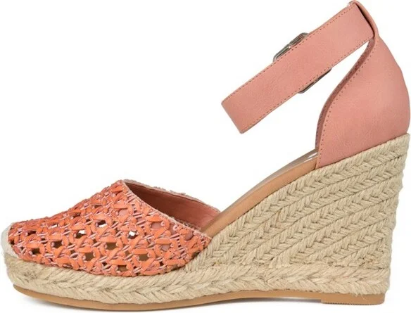 Journee Collection Women's Sierra Wedge Heel Espadrille Sandals Pink - Image 4