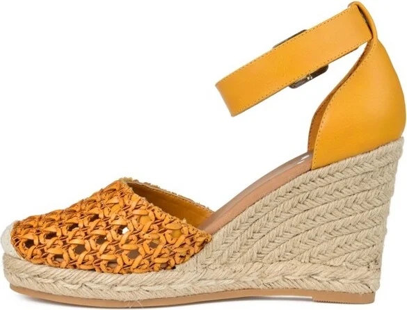 Journee Collection Women's Sierra Wedge Heel Espadrille Sandals Pink - Image 5