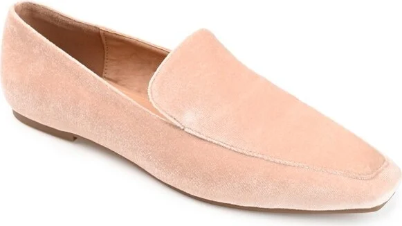 Journee Collection Women's Silas Slip On Square Toe Loafer Flats Nude