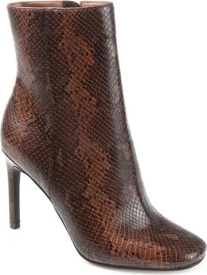 Journee Collection Women's Silvy Inside Zip Stiletto Booties Snake