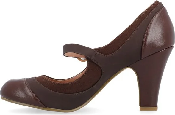 Journee Collection Women's Siri Round Toe Mid Block Heel Pumps Black - Image 3