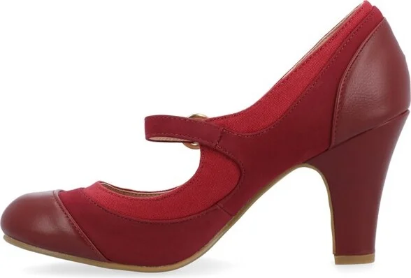 Journee Collection Women's Siri Round Toe Mid Block Heel Pumps Black - Image 4