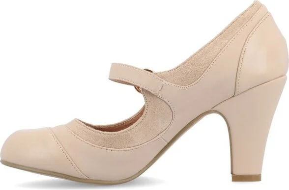 Journee Collection Women's Siri Round Toe Mid Block Heel Pumps Black - Image 5