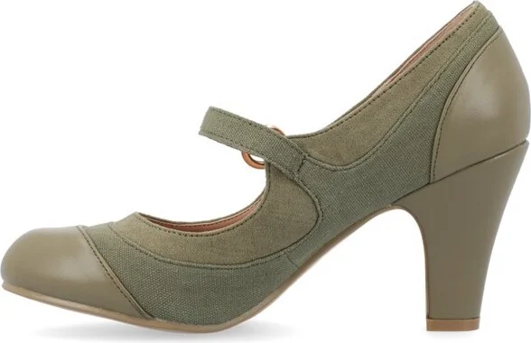 Journee Collection Women's Siri Round Toe Mid Block Heel Pumps Black - Image 7