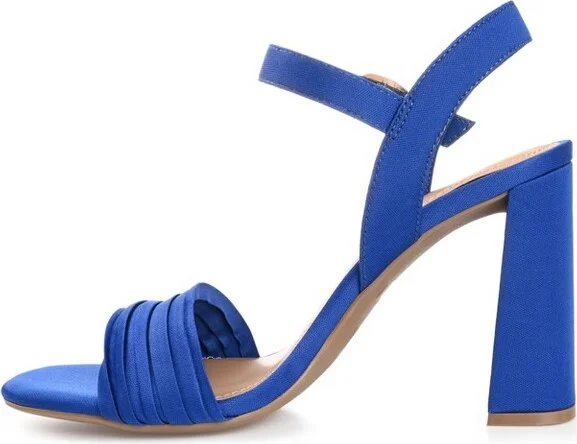 Journee Collection Womens Skiler Tru Comfort Foam Open Square Toe Block Heel Sandals Blue 9 - Image 2