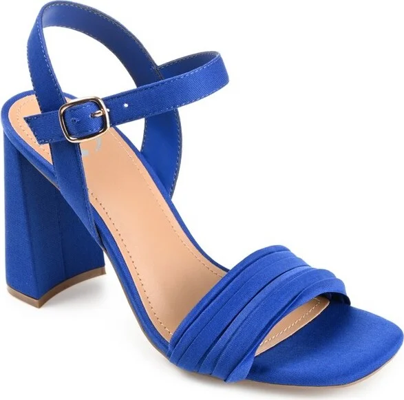 Journee Collection Womens Skiler Tru Comfort Foam Open Square Toe Block Heel Sandals Blue 9
