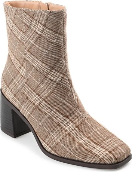 plaid/brown