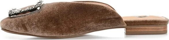 Journee Collection Women's Sonnia Mules Square Toe Slip On Flats Brown - Image 7