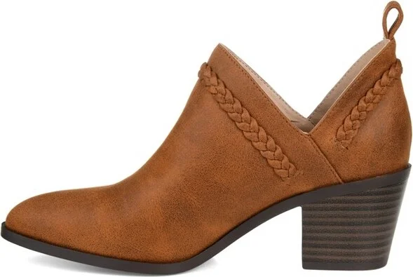 Journee Collection Women's Sophie Pull On Stacked Heel Booties Tan - Image 5