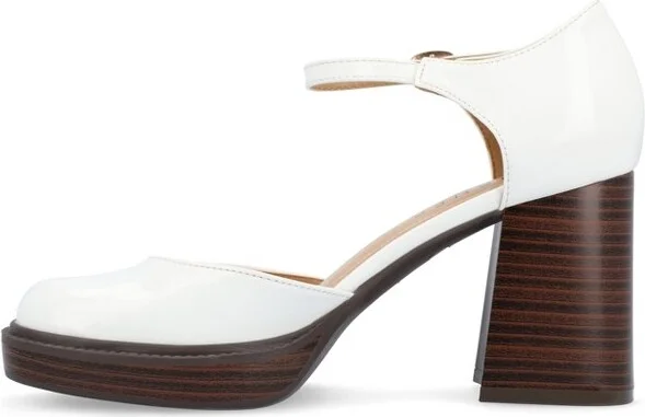 Journee Collection Women's Sophilynn Mid Heel Square Toe Pumps Black - Image 2
