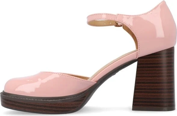 Journee Collection Women's Sophilynn Mid Heel Square Toe Pumps Black - Image 3