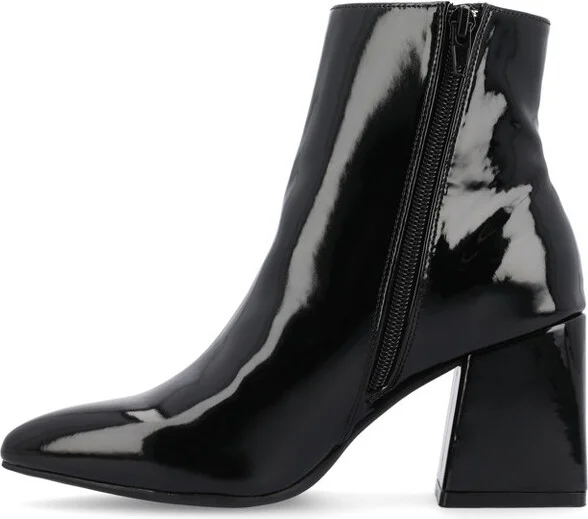 Journee Collection Women's Sorren Booties Patent/Black - Image 2