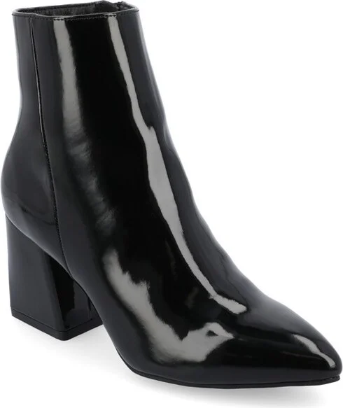 Journee Collection Women's Sorren Booties Patent/Black
