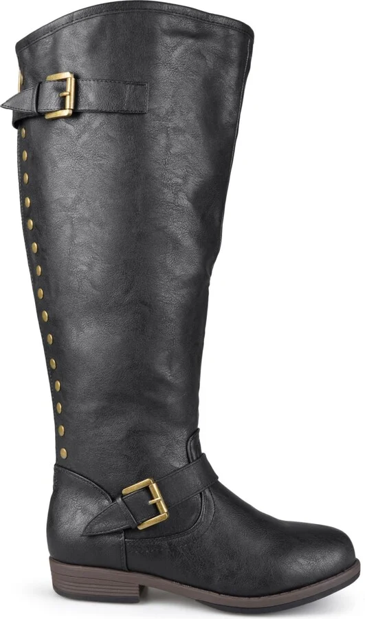 Journee Collection Women's Spokane Extra Wide Calf Knee High Riding Boots - Image 4