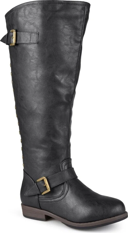 Journee Collection Women's Spokane Extra Wide Calf Knee High Riding Boots
