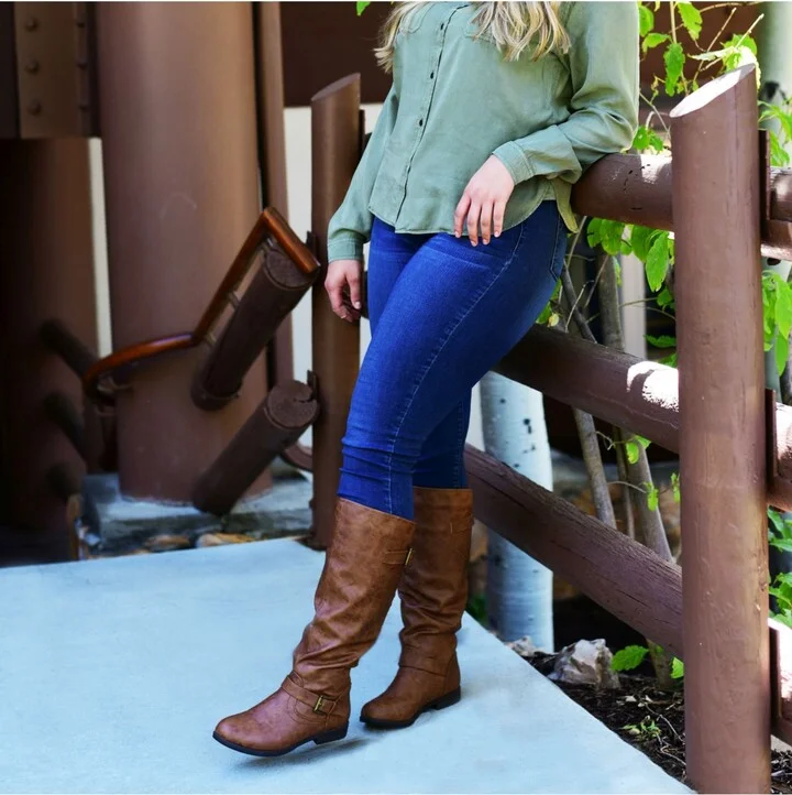 Journee Collection Women's Spokane Wide Calf Knee High Riding Boots - Image 5