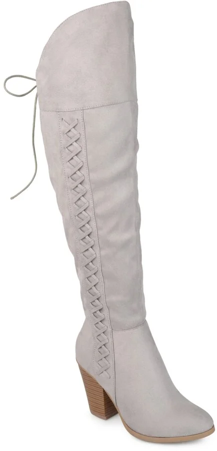 Journee Collection Women's Spritz Lace Up Over The Knee Boots