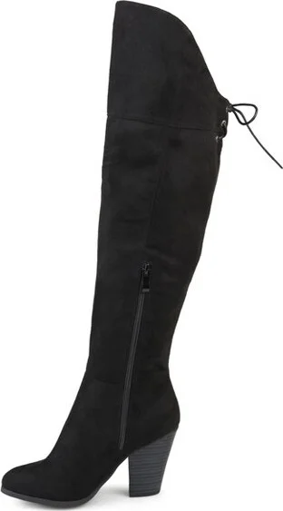 Journee Collection Women's Spritz-s Stacked Heel Over The Knee Boots Black - Image 2