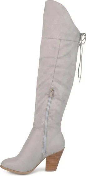 Journee Collection Women's Spritz-s Stacked Heel Over The Knee Boots Black - Image 3
