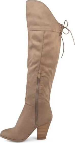 Journee Collection Women's Spritz-s Stacked Heel Over The Knee Boots Black - Image 4