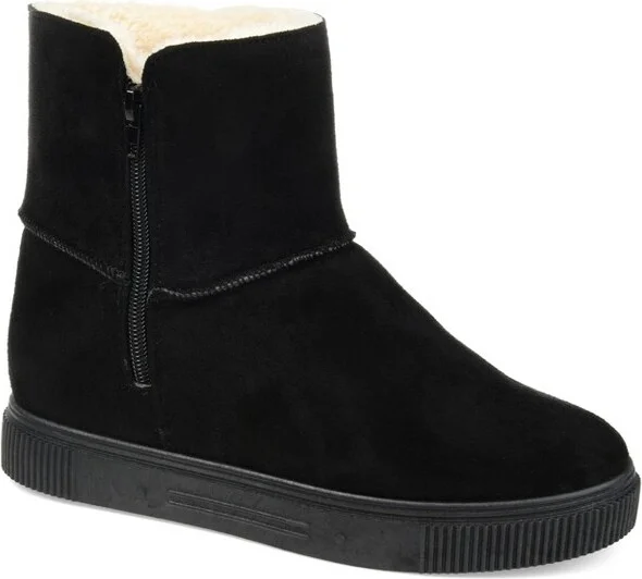 Journee Collection Women's Stelly Round Toe Winter Boots Black