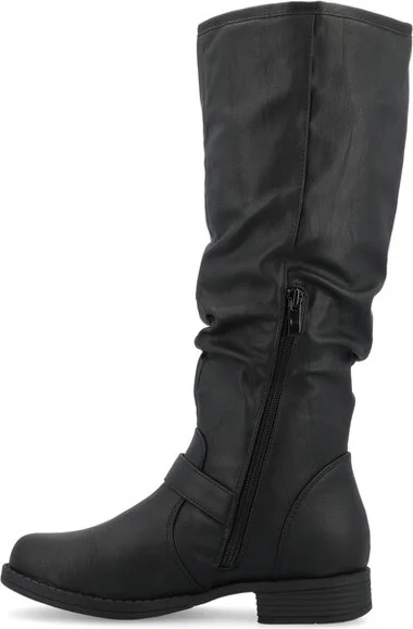 Journee Collection Women's Stormy Stacked Heel Riding Boots Black - Image 2