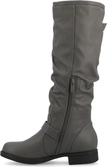 Journee Collection Women's Stormy Stacked Heel Riding Boots Black - Image 3